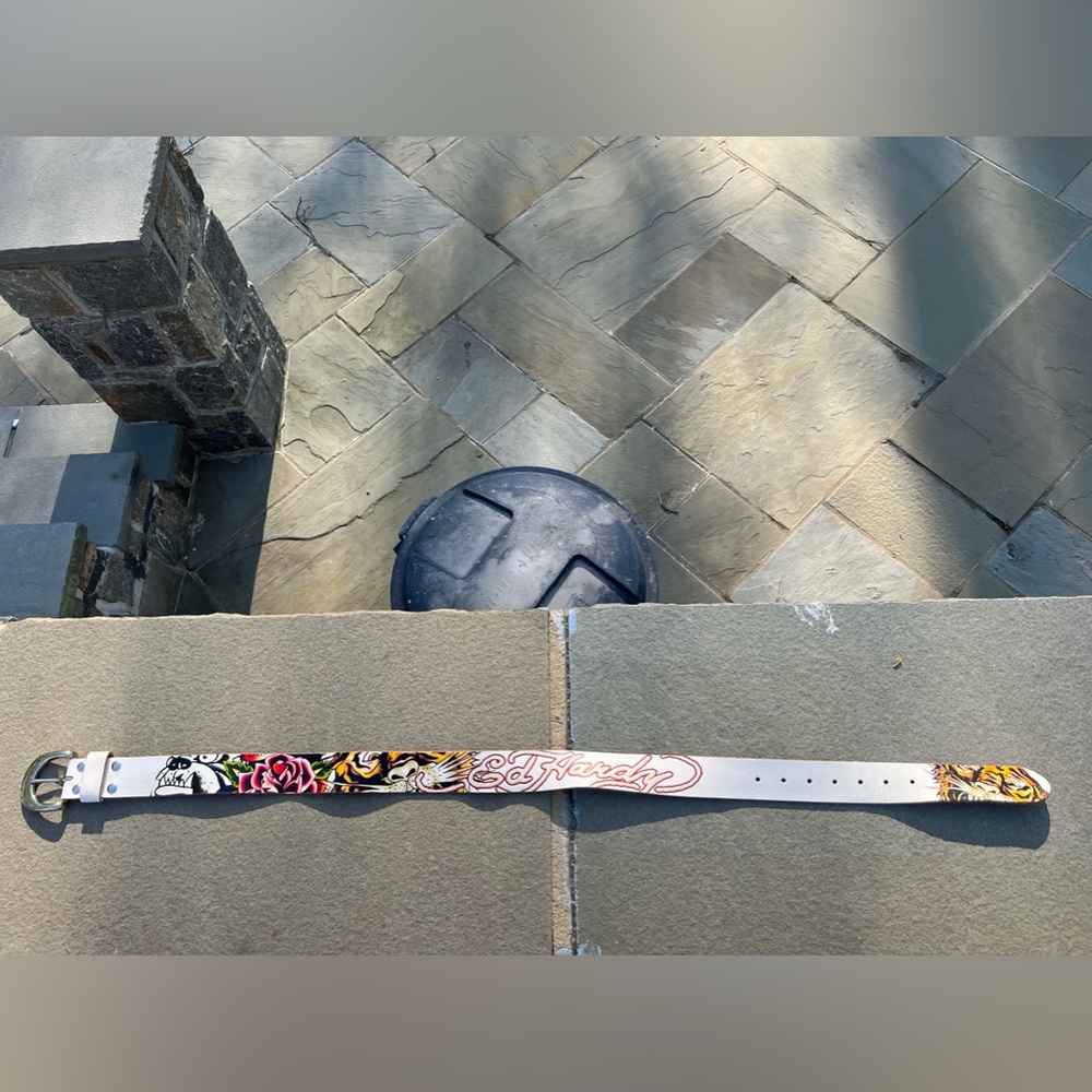 Ed Hardy white belt - classic design